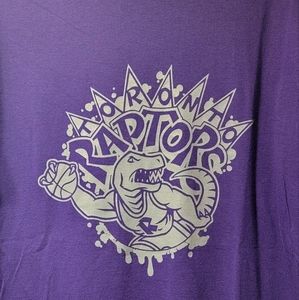 Toronto Raptors purple dinosaur retro playoff t-shirt men's XL